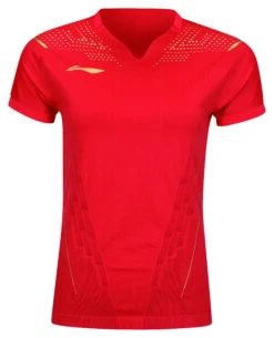 Badminton T-shirt - Golden Drop Red Exclusive Women