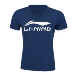 Badminton T-shirt - Logo Dark Blue Woman
